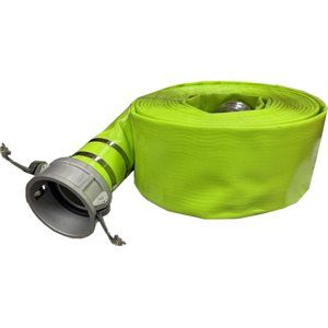 4" GREEN discharge hose-50', c / w C & E