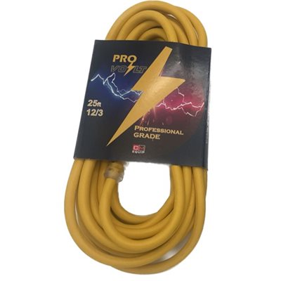 PRO-VOLT EXTENSION ELEC. 12 / 3, 25' , SJTW