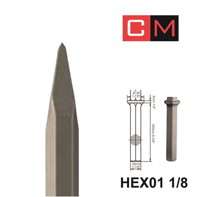 HEX01 1 / 8; Pointe ; 22"