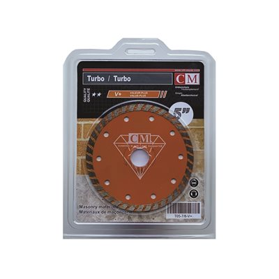 5" x 7 / 8" Turbo Diamond Blade - V+ quality