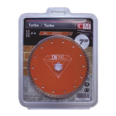 7" x 7 / 8-5 / 8" Turbo Diamond Blade - V+ quality